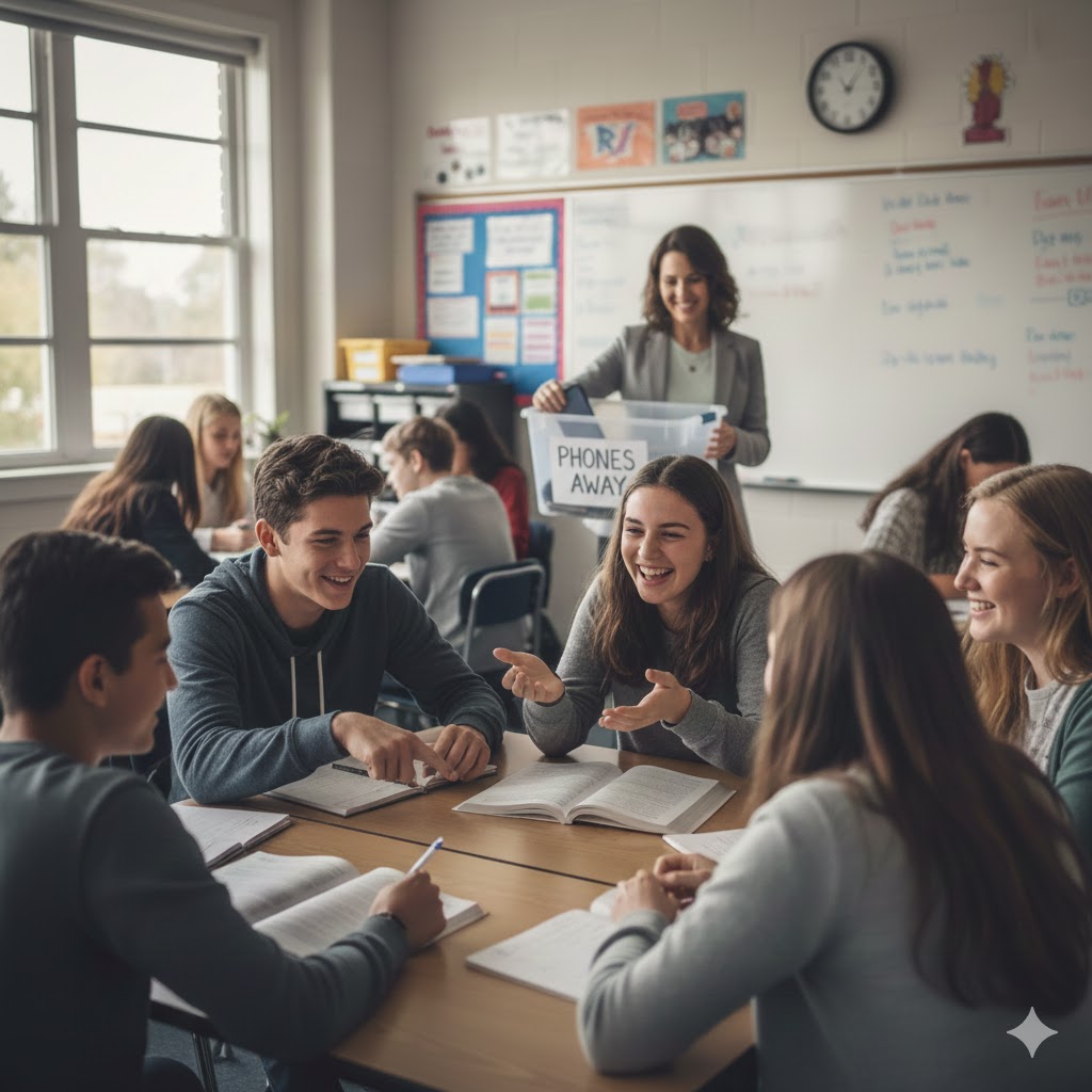 Mobieltjes uit de klas werkt!